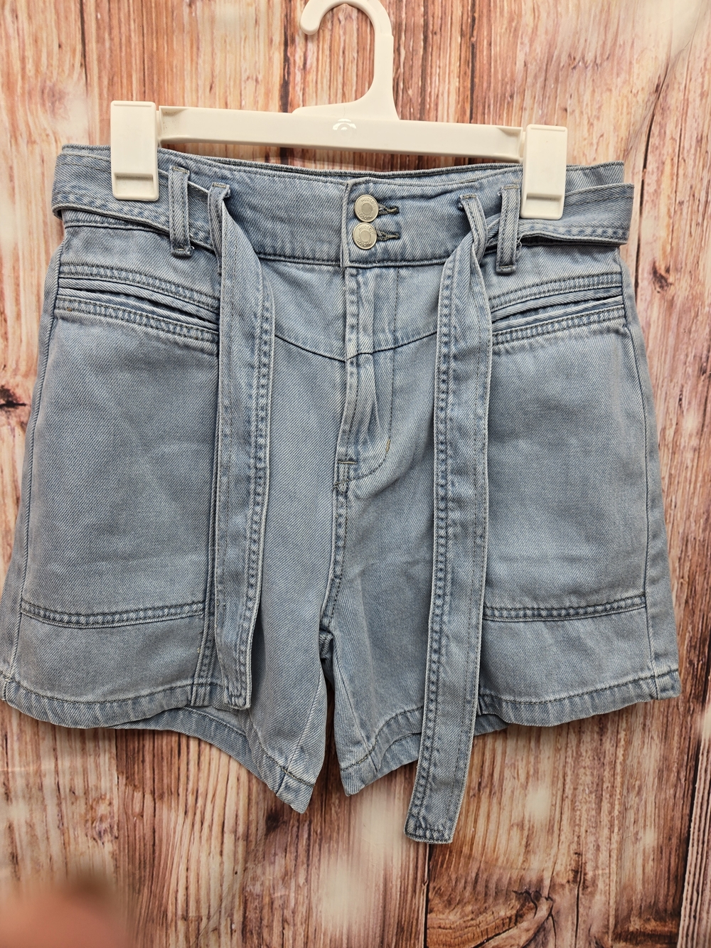 Hudson Jeans Light Blue Denim Paperbag Waist Shorts